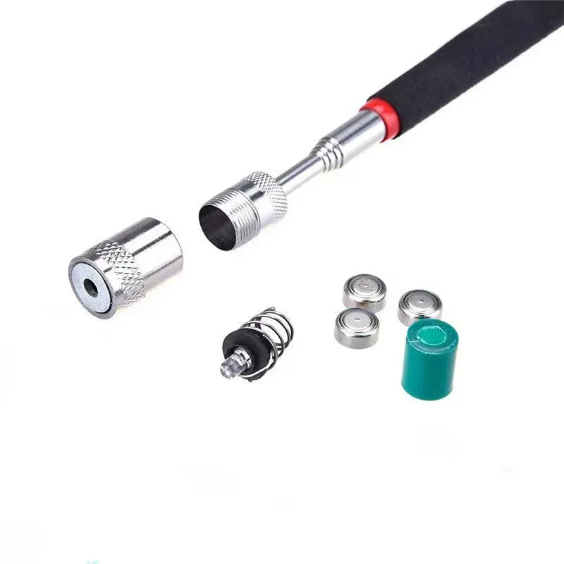 Mini stylo magnétique télescopique portable avec lumière, pour le ramassage de boulons et écrous, tige extensible 5