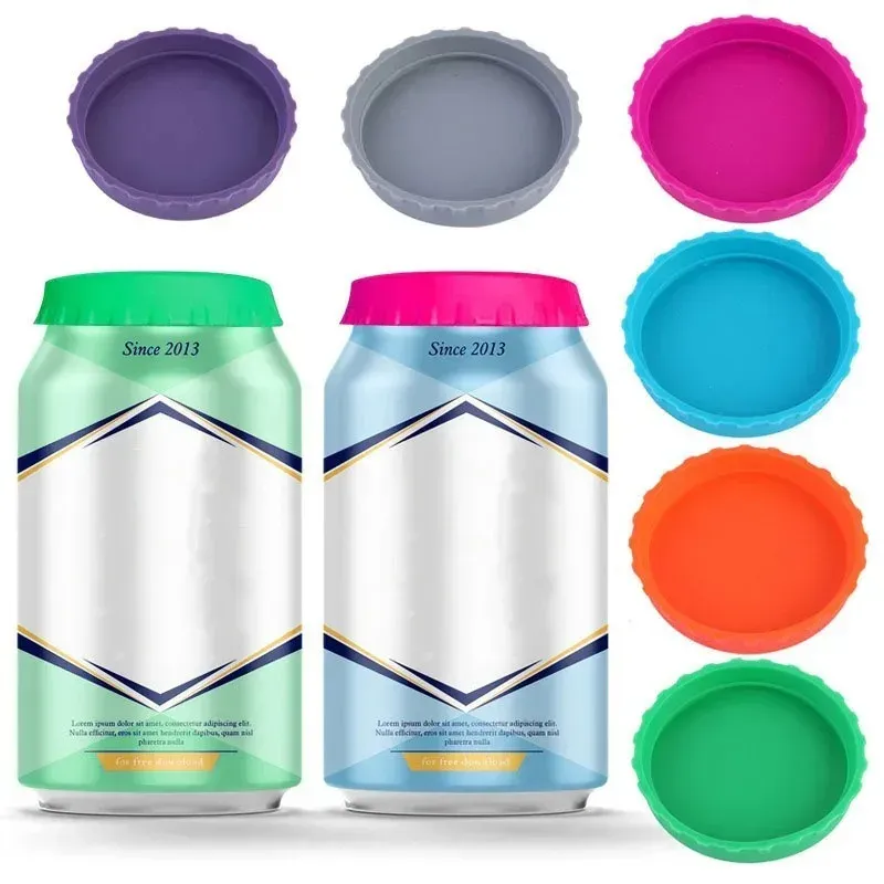 Couvercle de canette en silicone réutilisable pour soda, bière et jus, étanche à joint souple - Image 1
