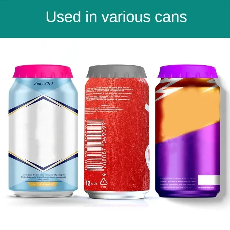 Couvercle de canette en silicone réutilisable pour soda, bière et jus, étanche à joint souple 2