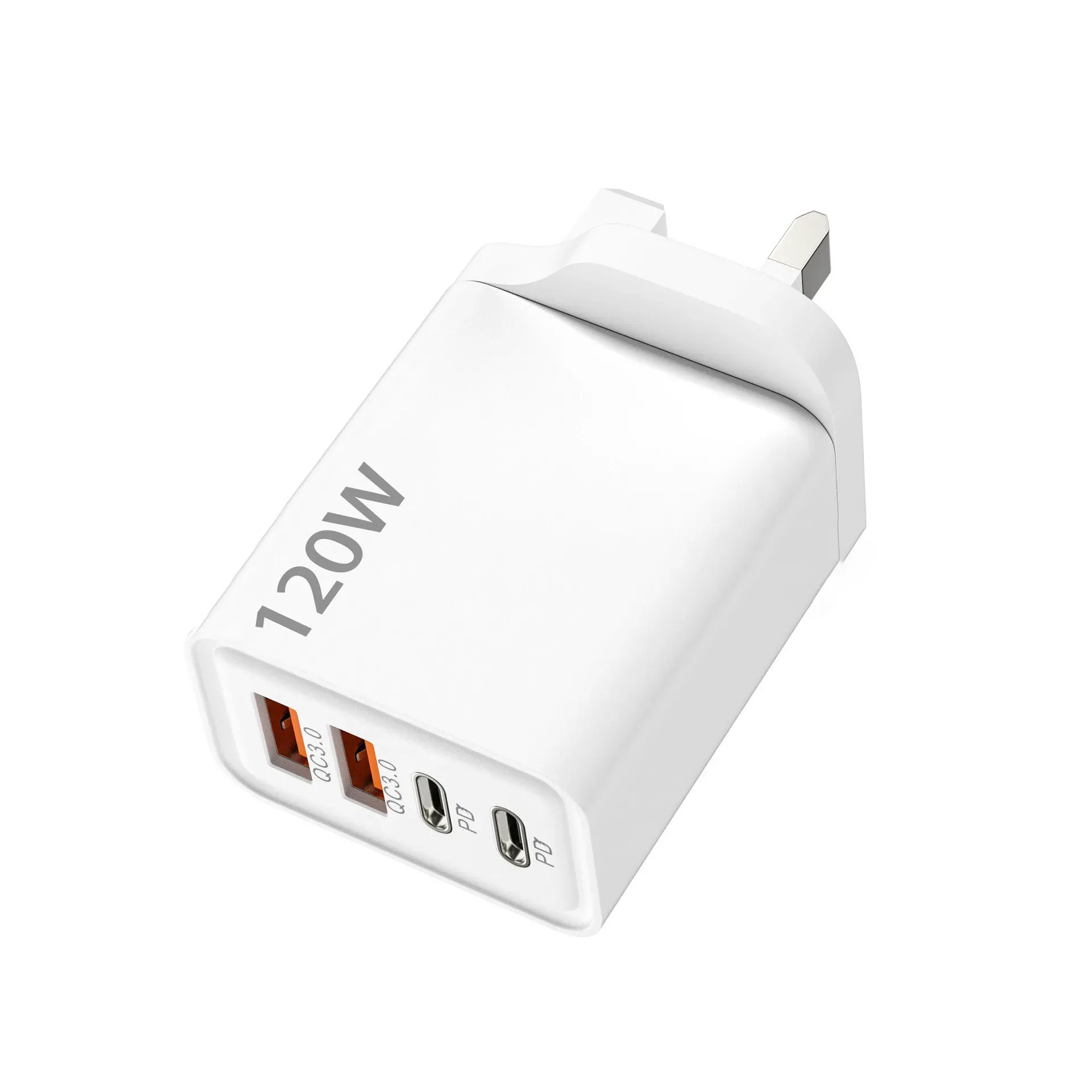 Chargeur USB-C 120 W à 4 ports PD, charge rapide 3.0, avec prises EU, US et UK 11