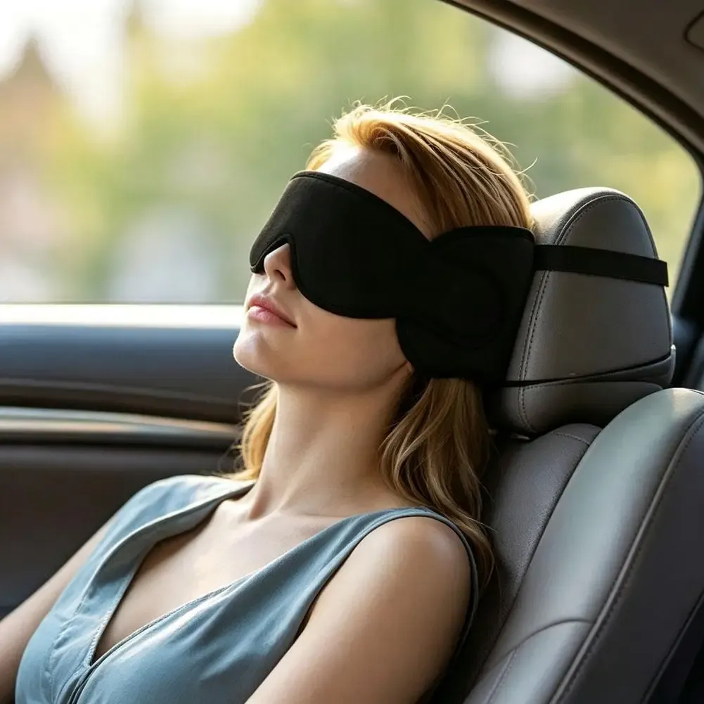 Oreiller de voyage pour le cou avec masque oculaire occultant, respirant et à soutien fixe pour le sommeil 5
