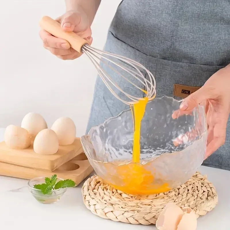Ensemble de 12 ustensiles de cuisine en silicone multicolores à manche en bois, résistants à la chaleur et antiadhésifs 3