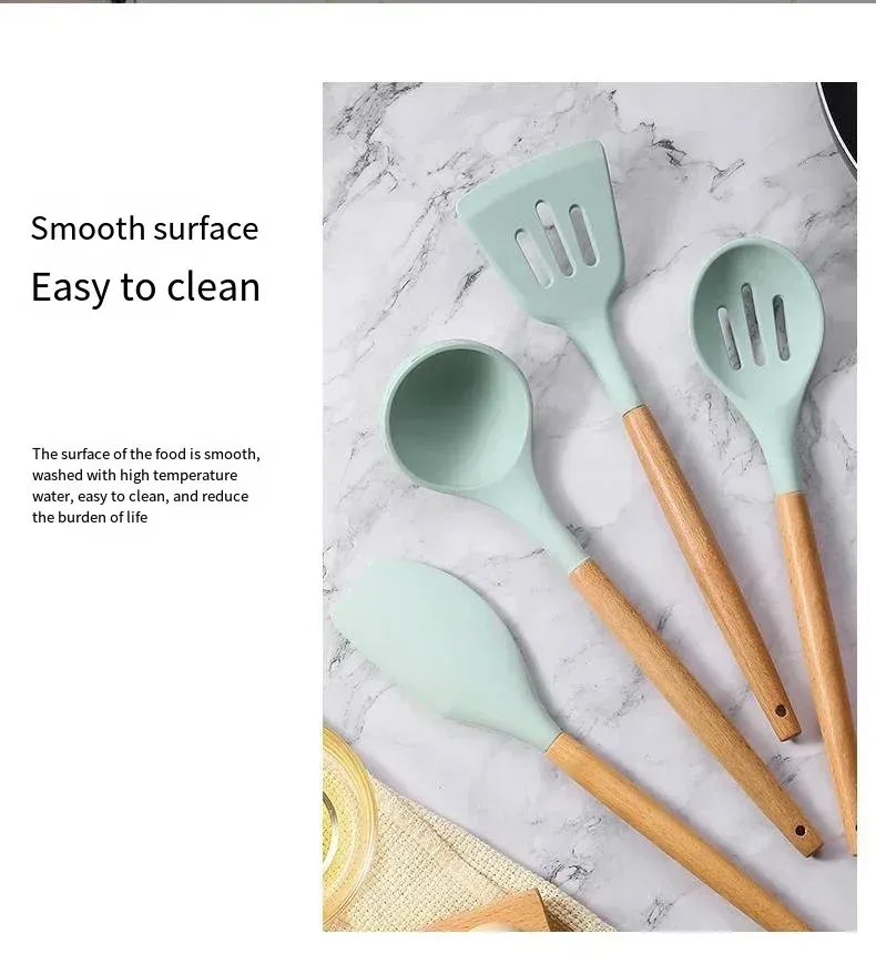 Spatule et cuillère antiadhésives aux couleurs vives
