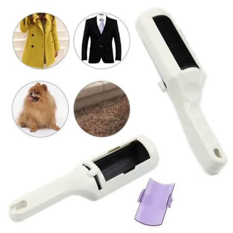 Brosse électrostatique pour poils d'animaux, nettoyeur pour vêtements et meubles, auto-nettoyante 4