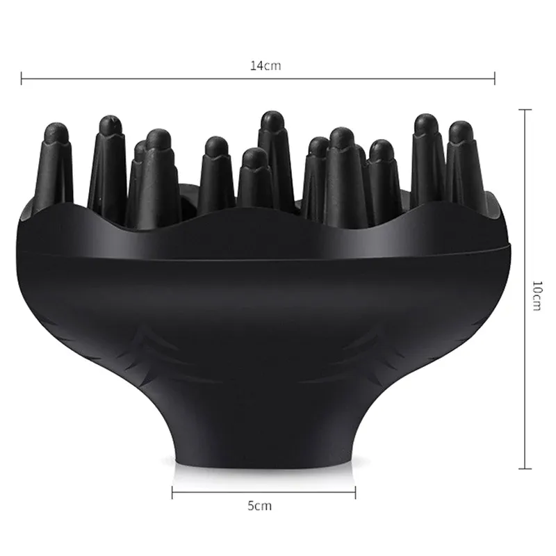 Sèche-cheveux professionnel pour cheveux bouclés avec diffuseur universel, noir, 1 pièce 7