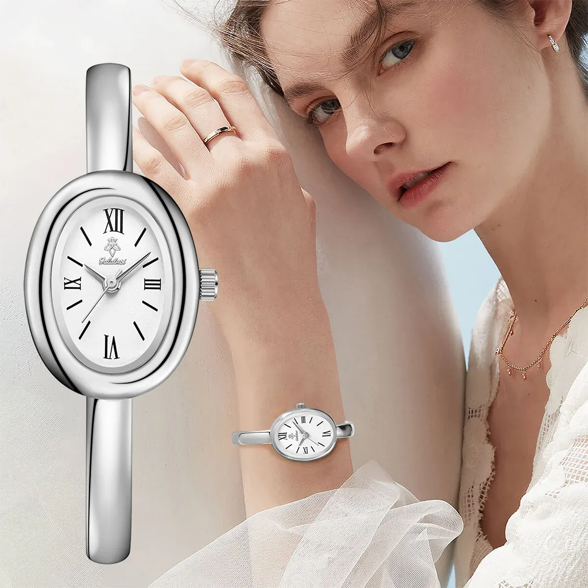 Montre-bracelet de luxe à quartz YaLaLuSi, résistante à l'eau, design minimaliste, livrée avec coffret cadeau 4