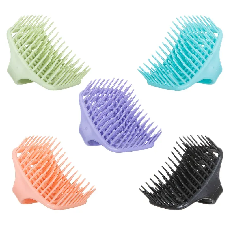 Brosse de massage en silicone pour cuir chevelu, peigne de lavage doux pour shampoing et bain - Image 1
