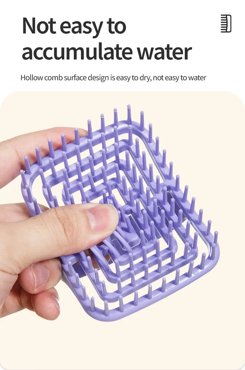 Brosse de massage en silicone, vue rapprochée