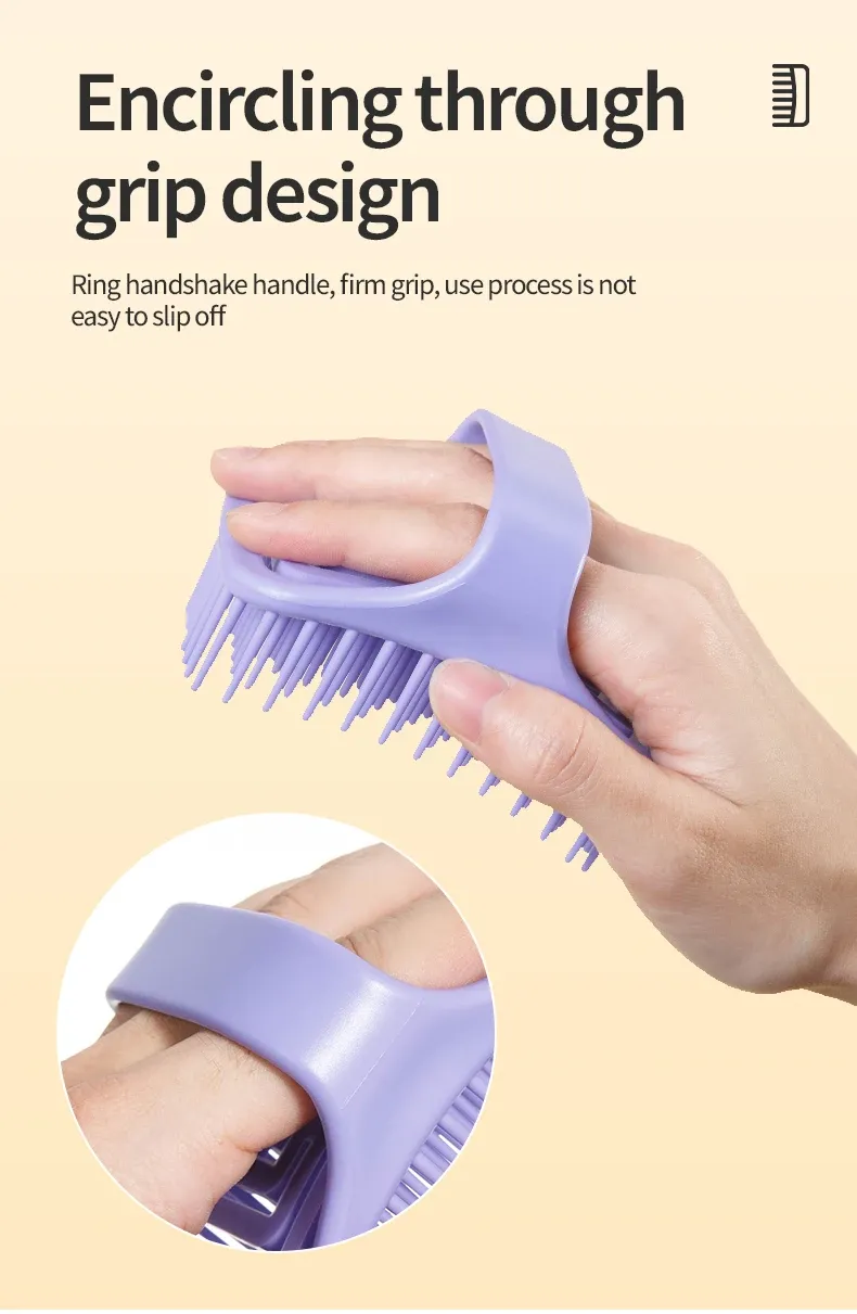 Détail de la surface en silicone de la brosse de massage