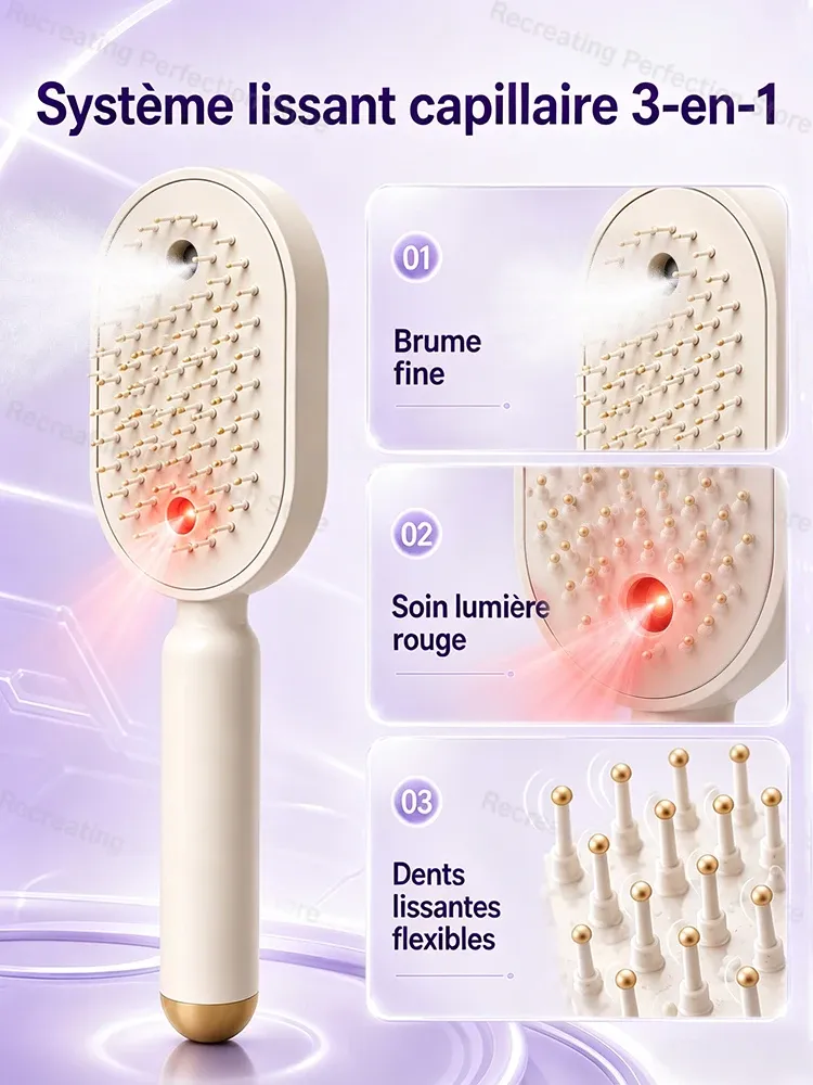 Détail de la brosse lissante électrique