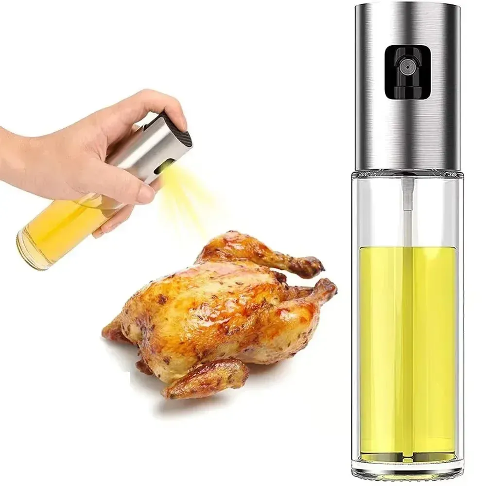 Vaporisateur d'huile en verre pour la cuisson, pulvérisateur d'huile d'olive pour salades et barbecue, bouteille vide pour huile et vinaigre 3