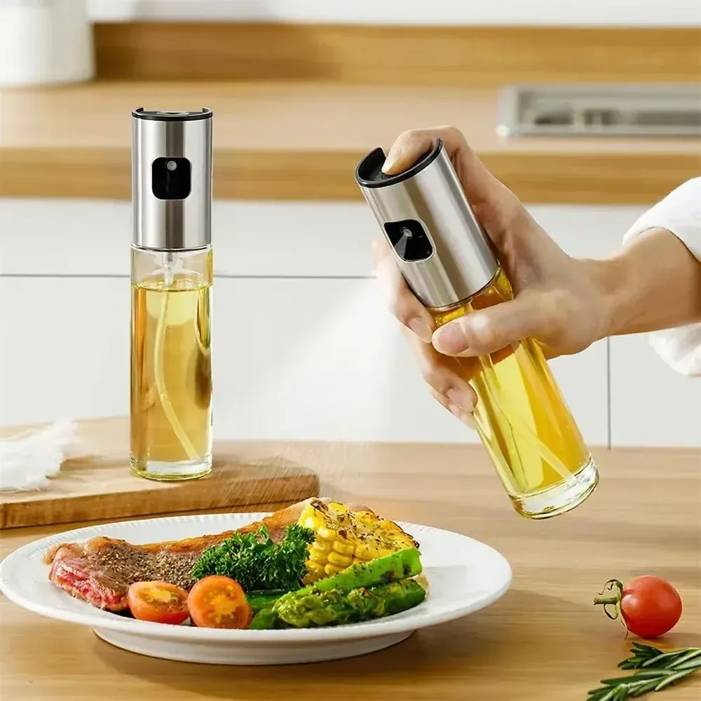 Vaporisateur d'huile en verre pour la cuisson, pulvérisateur d'huile d'olive pour salades et barbecue, bouteille vide pour huile et vinaigre - Image 1