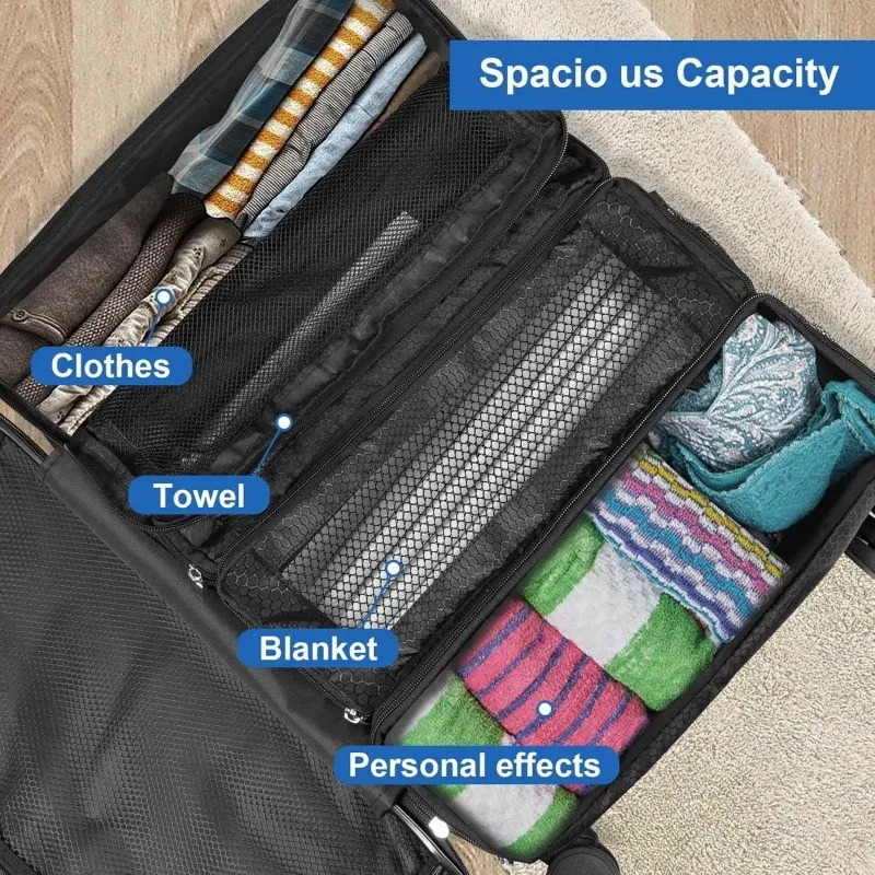 Organisateur de valise grande capacité, cubes de rangement de voyage avec étagère suspendue, sacs pliables pour penderie 5