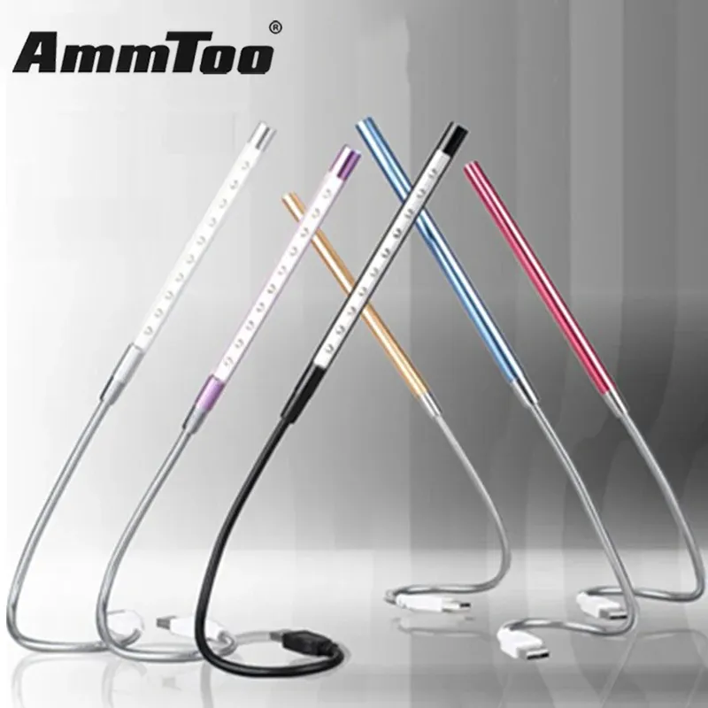 Lampe de lecture LED flexible à pince, alimentation USB, 10 LED, lampe de table pour ordinateur portable - Image 1