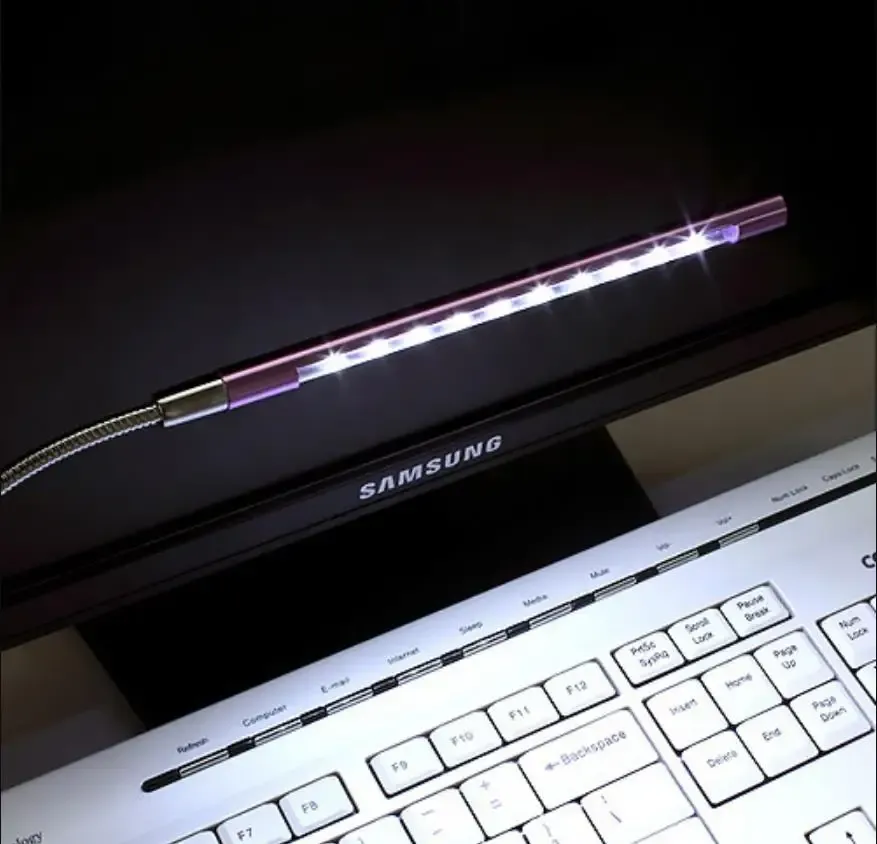 Lampe de lecture LED flexible à pince, alimentation USB, 10 LED, lampe de table pour ordinateur portable 4