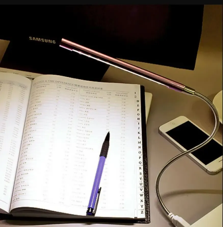 Lampe de lecture LED flexible à pince, alimentation USB, 10 LED, lampe de table pour ordinateur portable 5