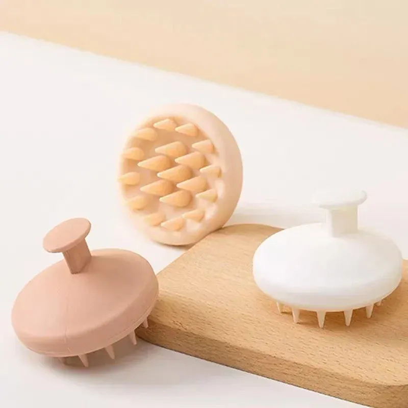 Brosse à shampoing massante pour cuir chevelu en silicone, poils souples, pour femmes et enfants 2