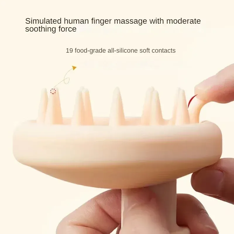 Brosse à shampoing massante pour cuir chevelu en silicone, poils souples, pour femmes et enfants 4