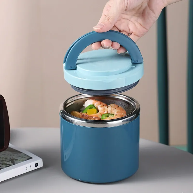 Thermos à soupe avec boîte à lunch isotherme en acier inoxydable, boîte bento pour aliments chauds et froids avec poignée