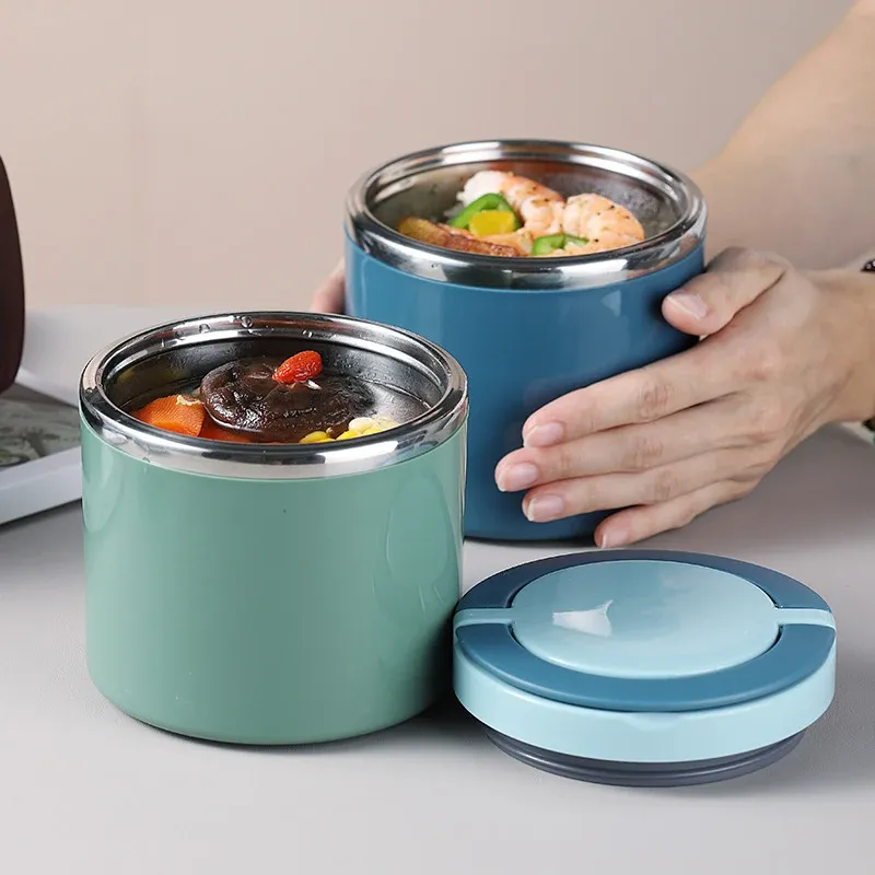 Thermos à soupe avec boîte à lunch isotherme en acier inoxydable, boîte bento pour aliments chauds et froids avec poignée 3