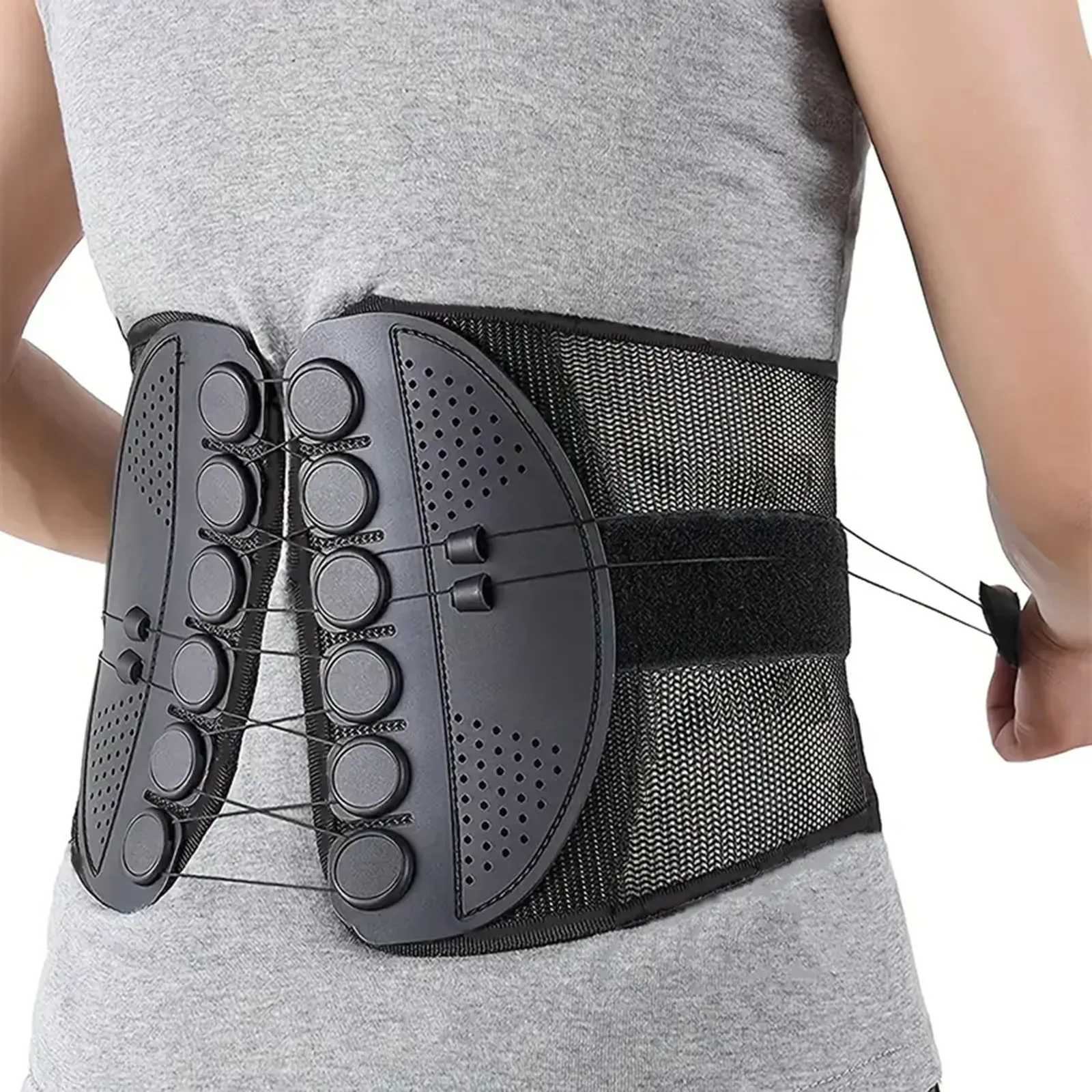 Correcteur de posture en maille respirante, support lombaire pour disque intervertébral, sangle de compression et protection du dos 2