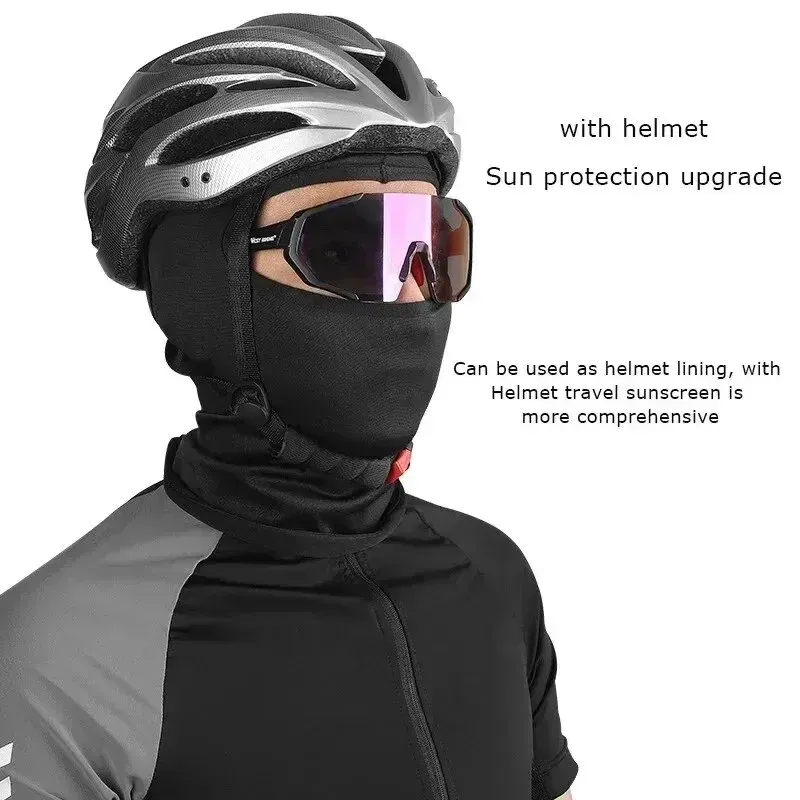 Cagoule de cyclisme en soie glacée anti-UV, respirante et coupe-vent, pour homme et femme 5