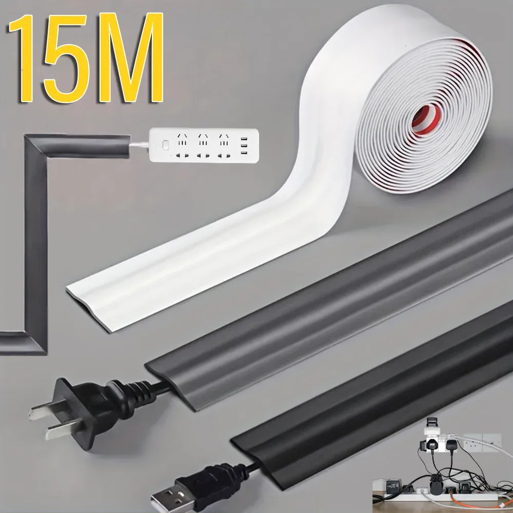 Gaine de protection pour câbles en PVC auto-adhésive, résistante à l'usure, pour une organisation flexible des fils au bureau - Image 1