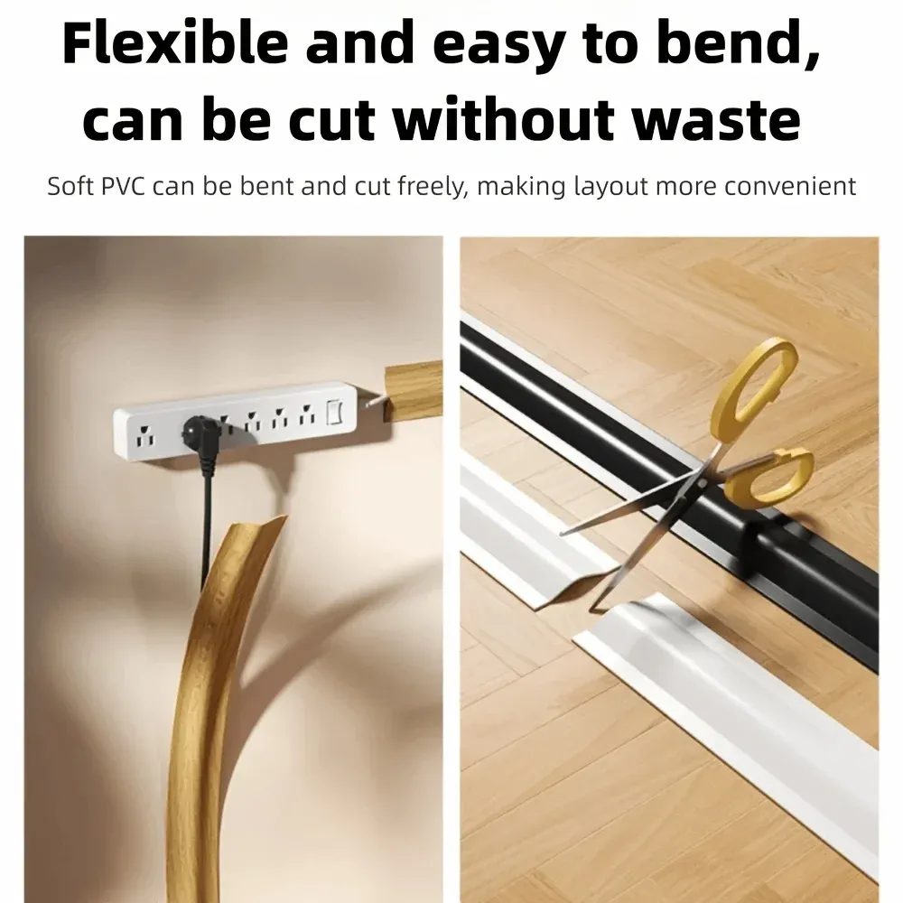 Gaine de protection pour câbles en PVC auto-adhésive, résistante à l'usure, pour une organisation flexible des fils au bureau 3