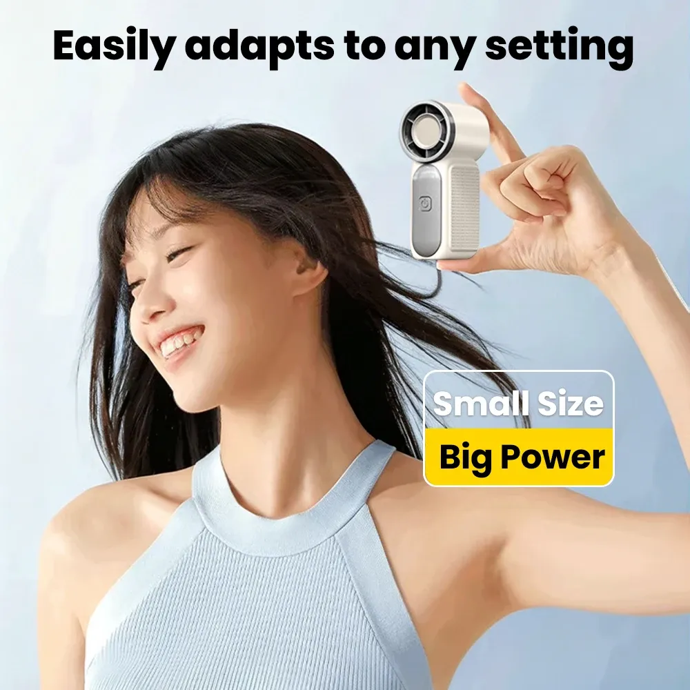 Mini ventilateur portatif rechargeable USB-C à 5 vitesses pour l'extérieur, la maison et le bureau 2
