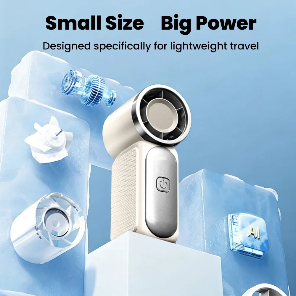 Mini ventilateur portatif rechargeable USB-C à 5 vitesses pour l'extérieur, la maison et le bureau 3