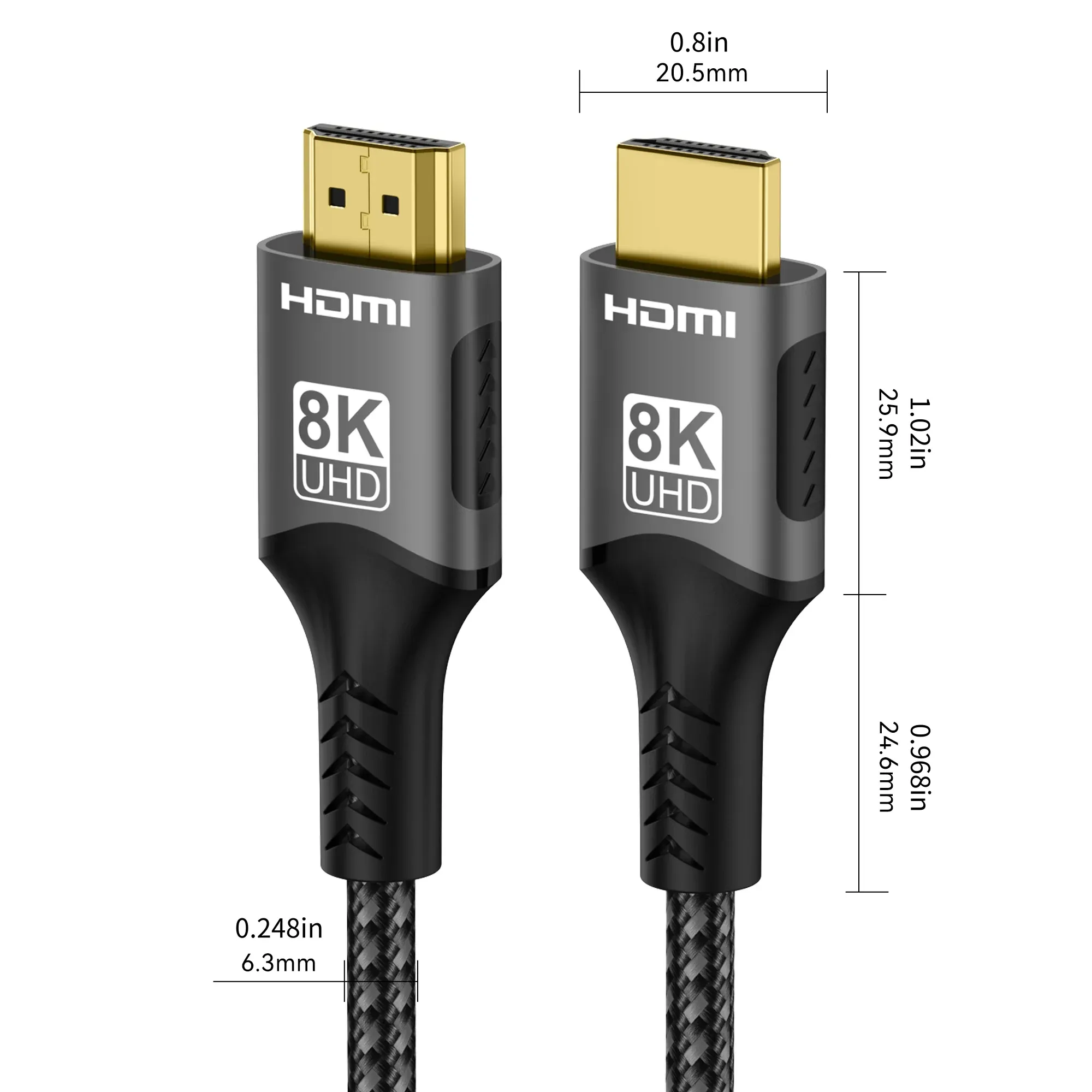 Câble HDMI 2.1 8K, compatible, 8K @ 60Hz, 48 Gbps, ARC, HDCP, HDR, ultra haute vitesse, pour câble vidéo RTX, PC, ordinateur portable, projecteur, TV HD 4K @ 120Hz 6
