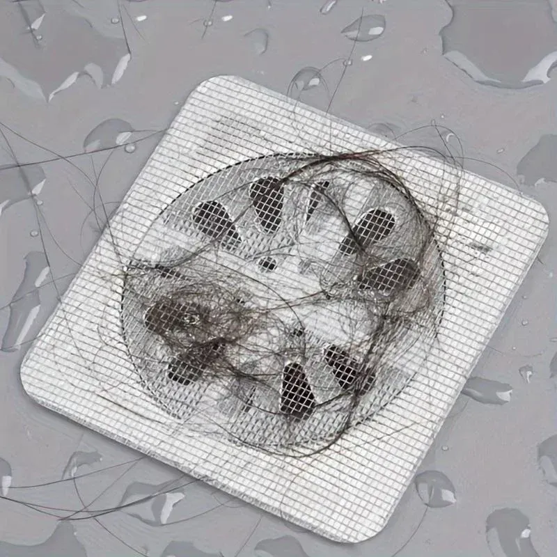 Lot de 10 crépines de douche jetables, filtres anti-cheveux pour évier et bonde de salle de bain et cuisine 4