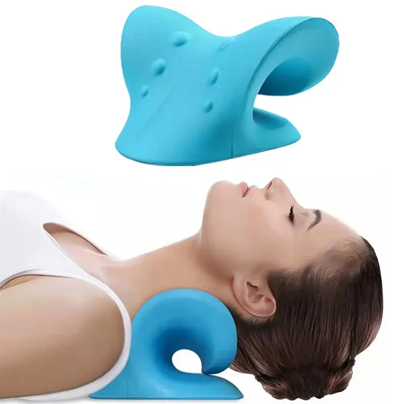 Appareil de traction cervicale extensible pour cou et épaules, oreiller de massage et de correction de la colonne cervicale 9