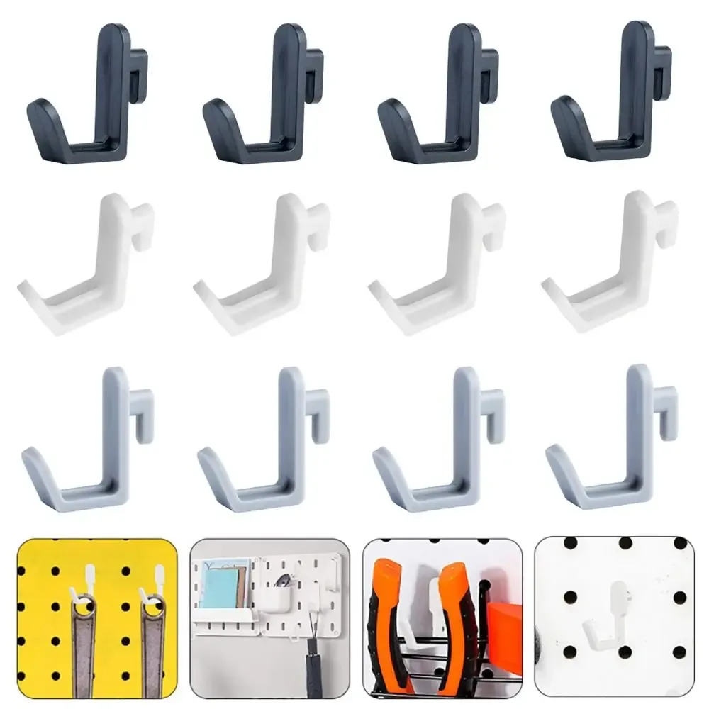 Kit de 10 supports de rangement en forme de J pour panneau perforé, crochets et accessoires de montage mural pour outils et organisation 1