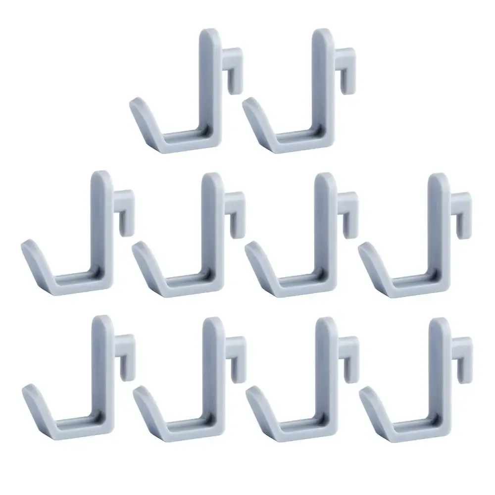 Kit de 10 supports de rangement en forme de J pour panneau perforé, crochets et accessoires de montage mural pour outils et organisation 7