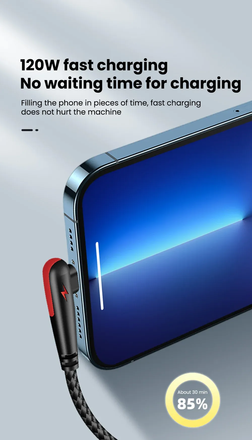 Câble de charge rapide dans un contexte d'utilisation