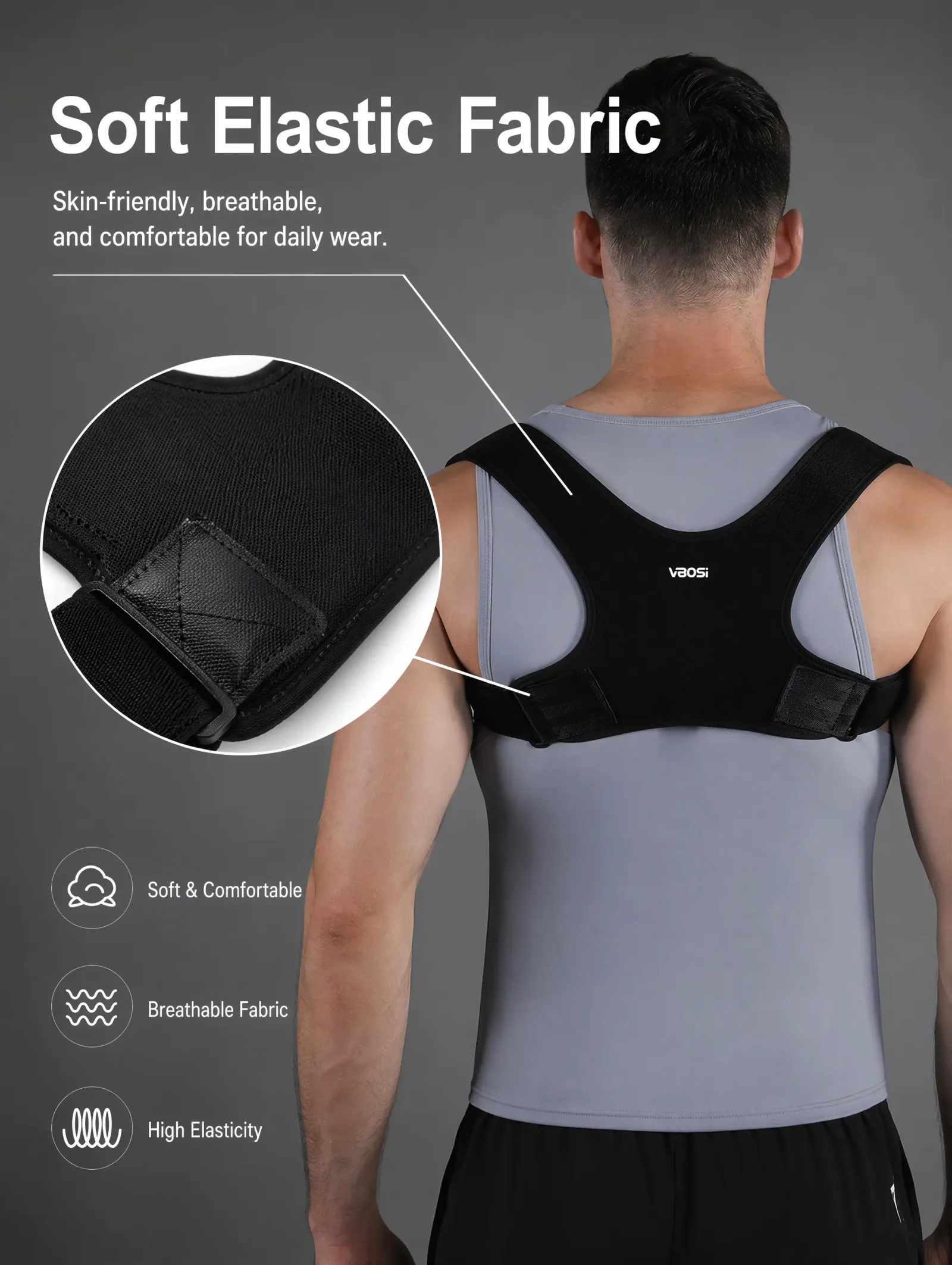 Ceinture de soutien dorsal sous les vêtements