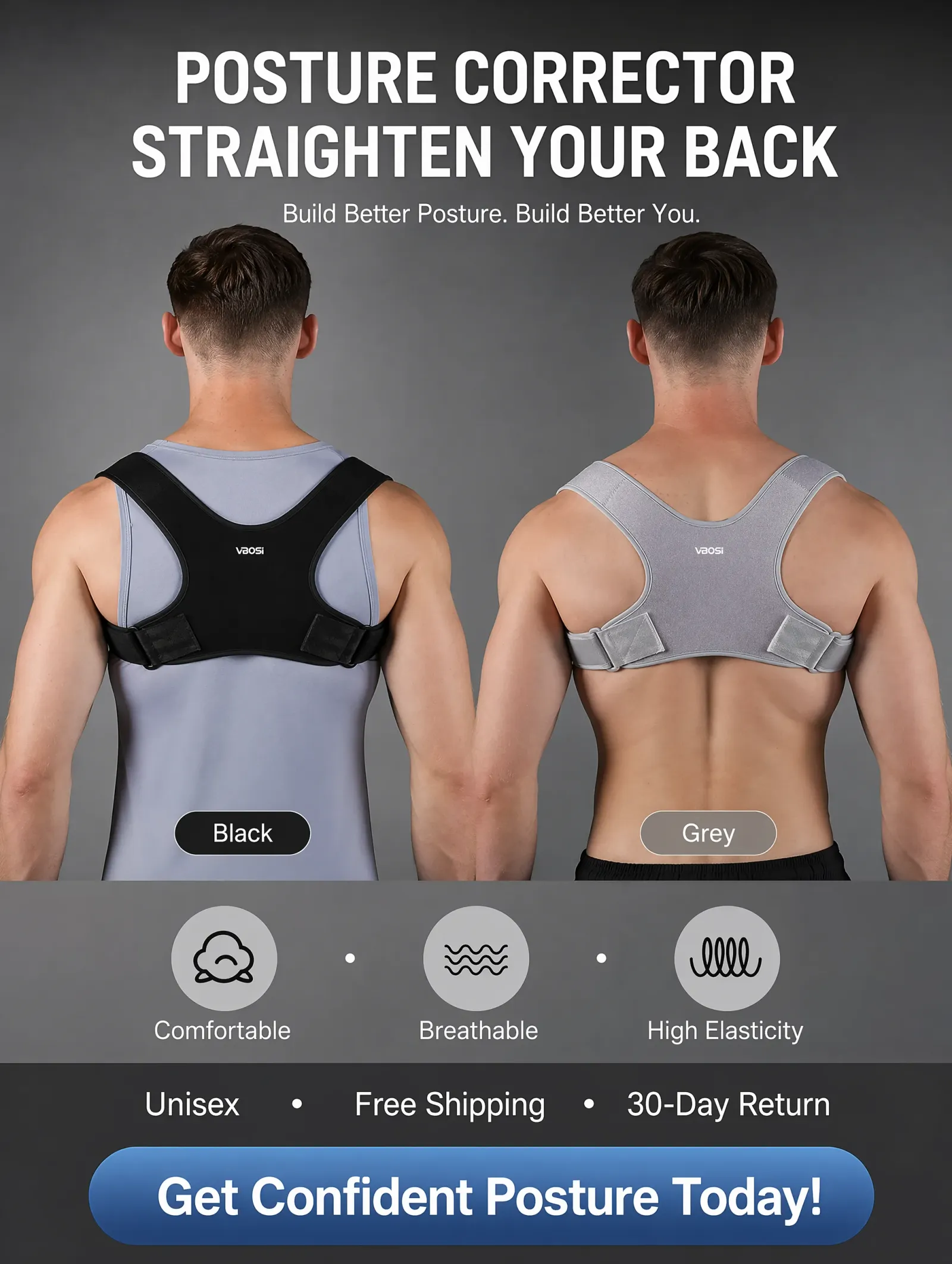 Ceinture de soutien dorsal ajustable pour une posture droite