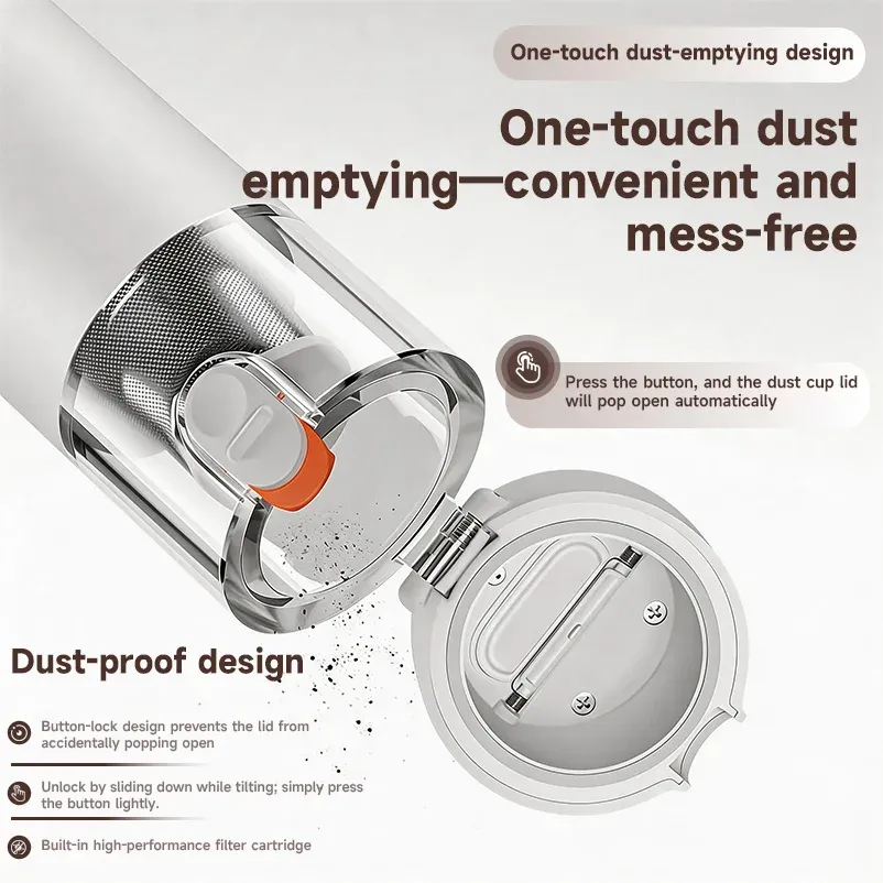 Aspirateur à main sans fil Xiaomi Mijia, 12 000 Pa, rechargeable, pour la maison et la voiture 3