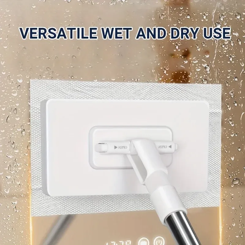 Vadrouille plate compatible avec chiffons de nettoyage standard pour cuisine, salle de bain, sols et vitres 3