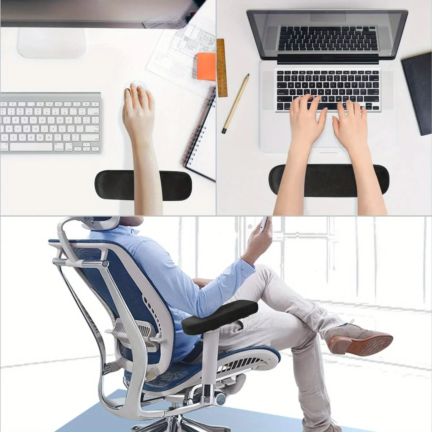 Accoudoir en mousse à mémoire de forme pour chaise de bureau