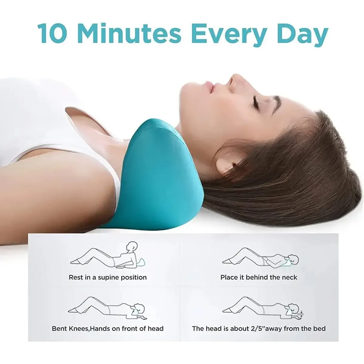 Relaxeur de cou et d'épaules, dispositif de traction cervicale, masseur d'acupression pour le cou, les épaules et le dos, oreiller de massage 2