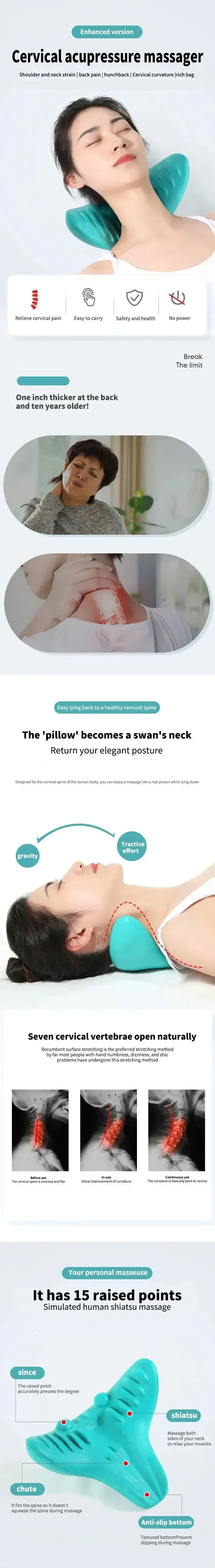 Relaxeur du cou et des épaules, dispositif de traction cervicale