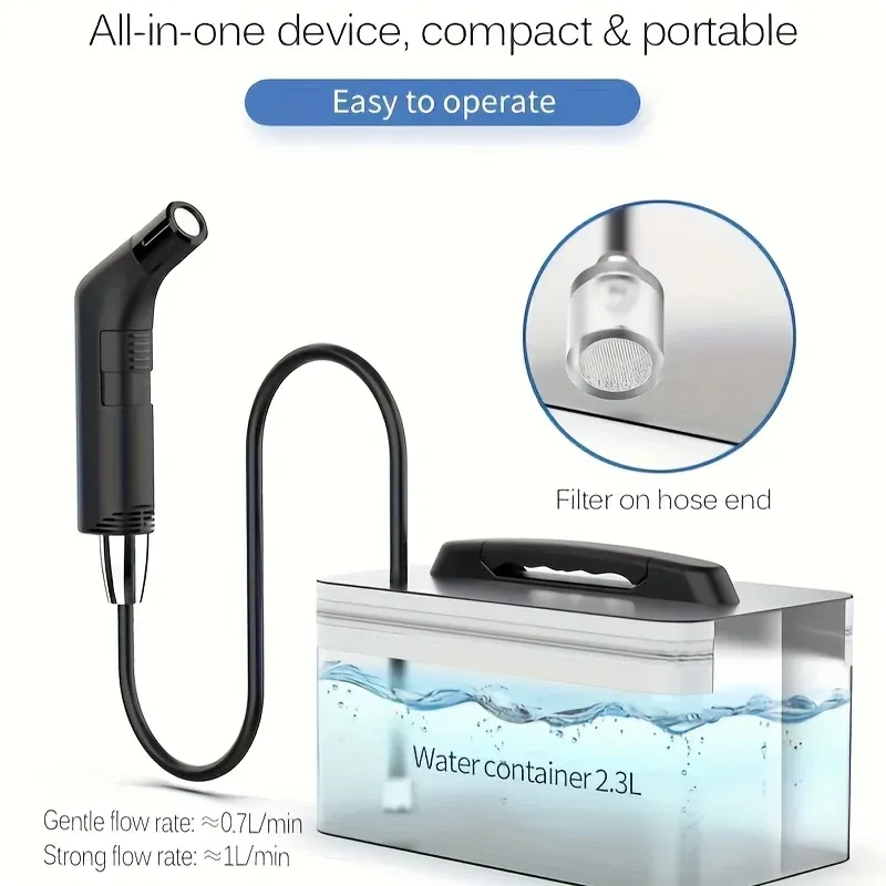 Pulvérisateur de bidet électrique portable avec 2 réglages de pression, rechargeable, avec réservoir d'eau, idéal pour les voyages - Image 1