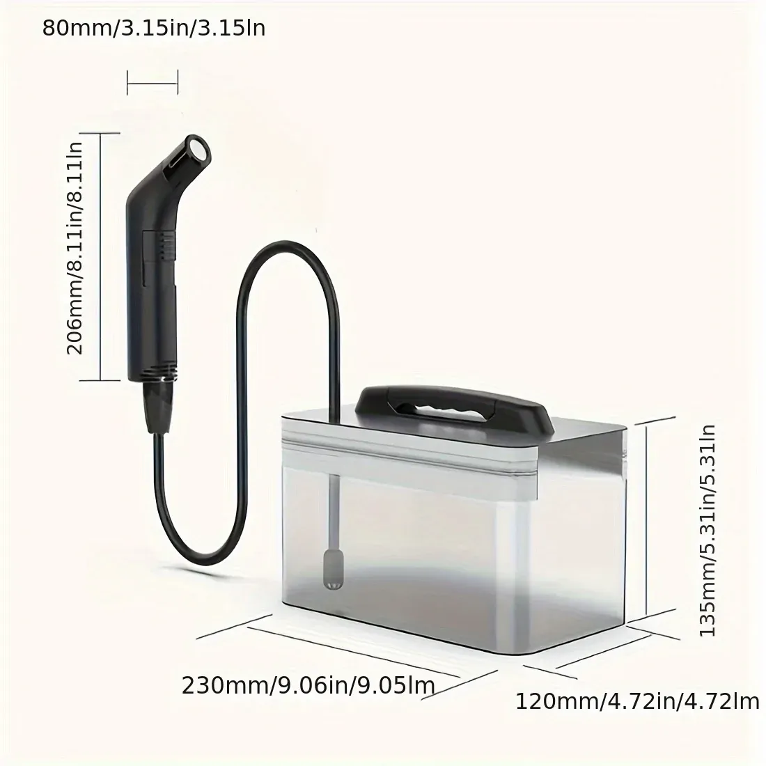 Pulvérisateur de bidet électrique portable avec 2 réglages de pression, rechargeable, avec réservoir d'eau, idéal pour les voyages 3