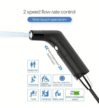 Pulvérisateur de bidet électrique portable, en utilisation