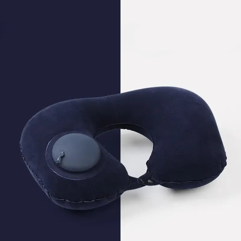 Oreiller gonflable portable en forme de U, pliable et rangeable, idéal pour les voyages d'affaires et le plein air 7