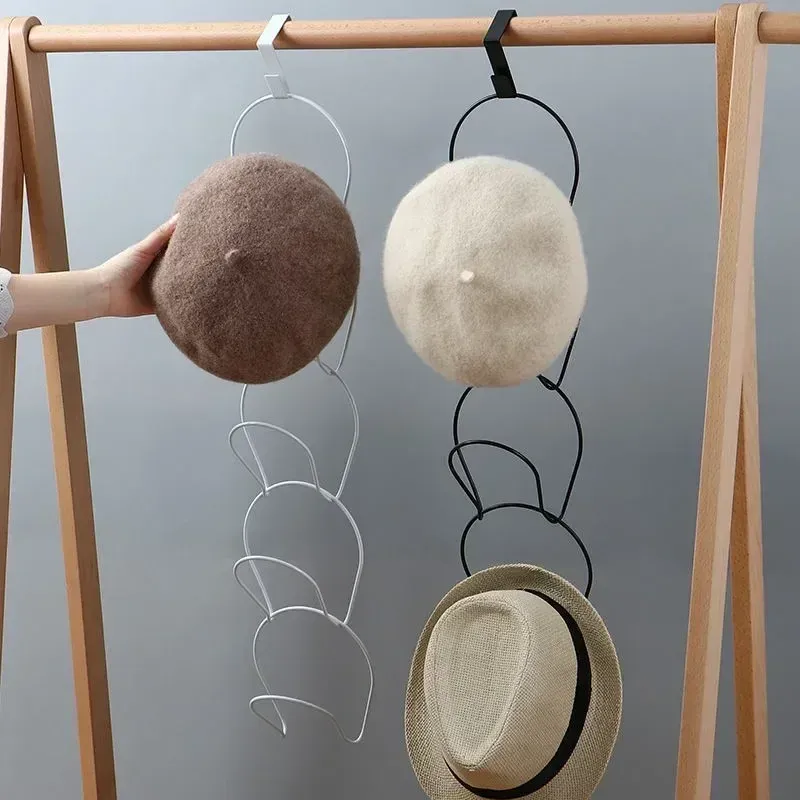 Support de rangement pour porte de placard avec crochets pour cintres, chapeaux, écharpes, sacs et casquettes 4