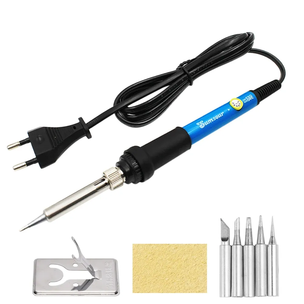 Fer à souder électrique à température réglable avec écran numérique, kit d'outils de réparation électronique et pointes 60 W/80 W 12