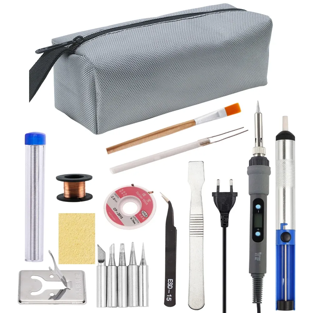 Fer à souder électrique à température réglable avec écran numérique, kit d'outils de réparation électronique et pointes 60 W/80 W 10